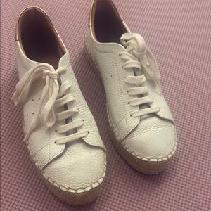 White Minimalist Leather Sneakers